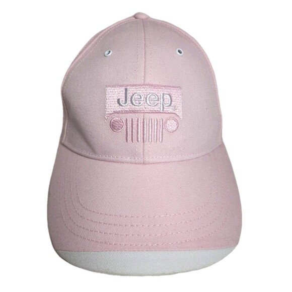 NWOT JEEP Baseball Hat Embroidered Cap Curved Brim Strapback Pink Unisex 6 Panel - Picture 2 of 9